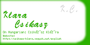 klara csikasz business card